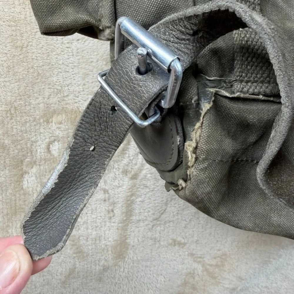 Vintage West German Military Mountain Rucksack Canvas Backpack Olive Drab 1981